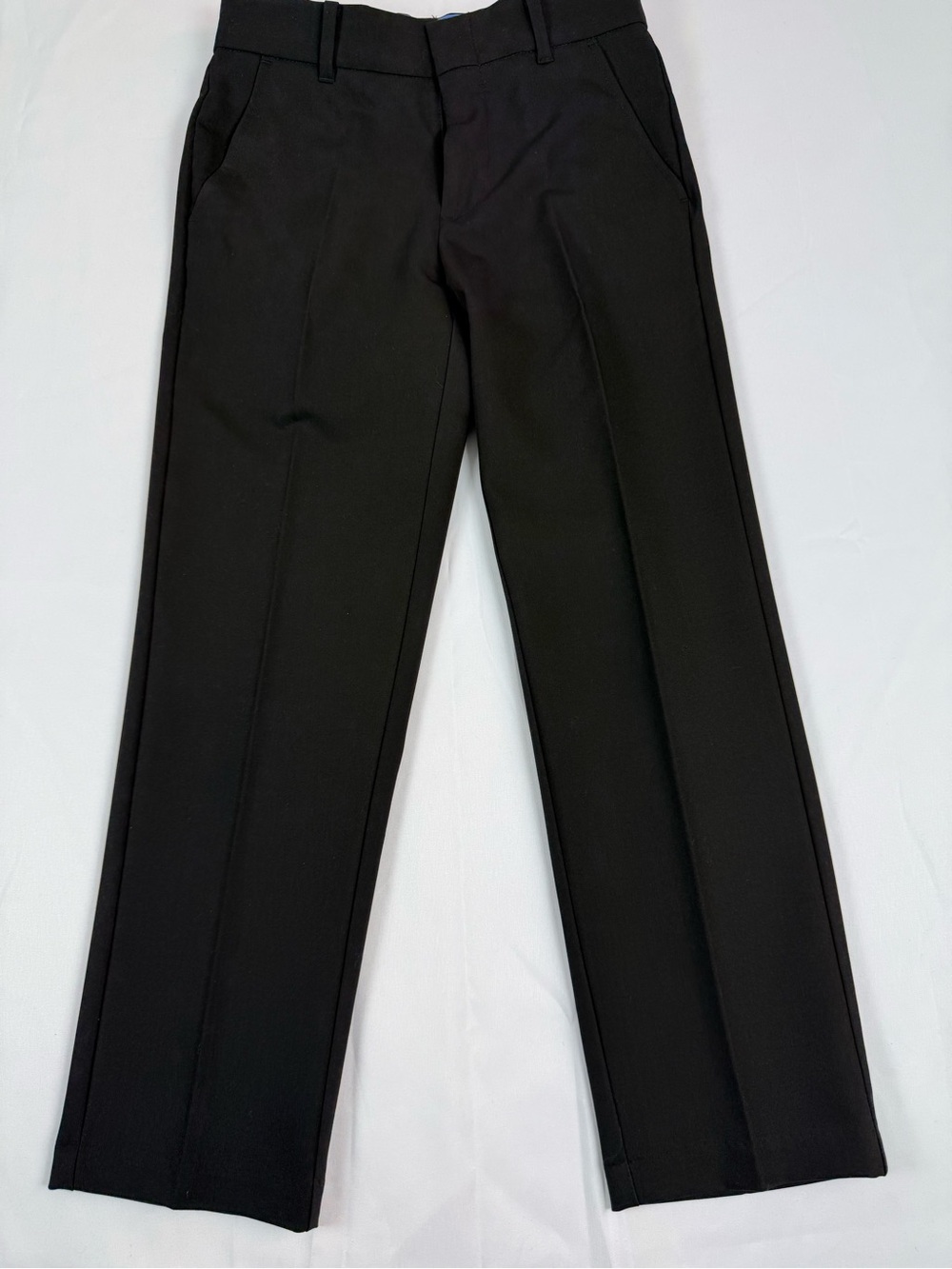 Izod Boys Black Dress Pants with Blue Waist Trim
